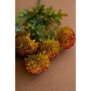 Bundle of 7 Artificial Auburn Ball Dahlias 3