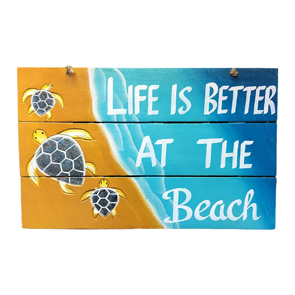 16" LIFE IS BETTER AT THE BEACH TURTLE
