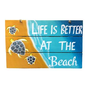 16" LIFE IS BETTER AT THE BEACH TURTLE 1