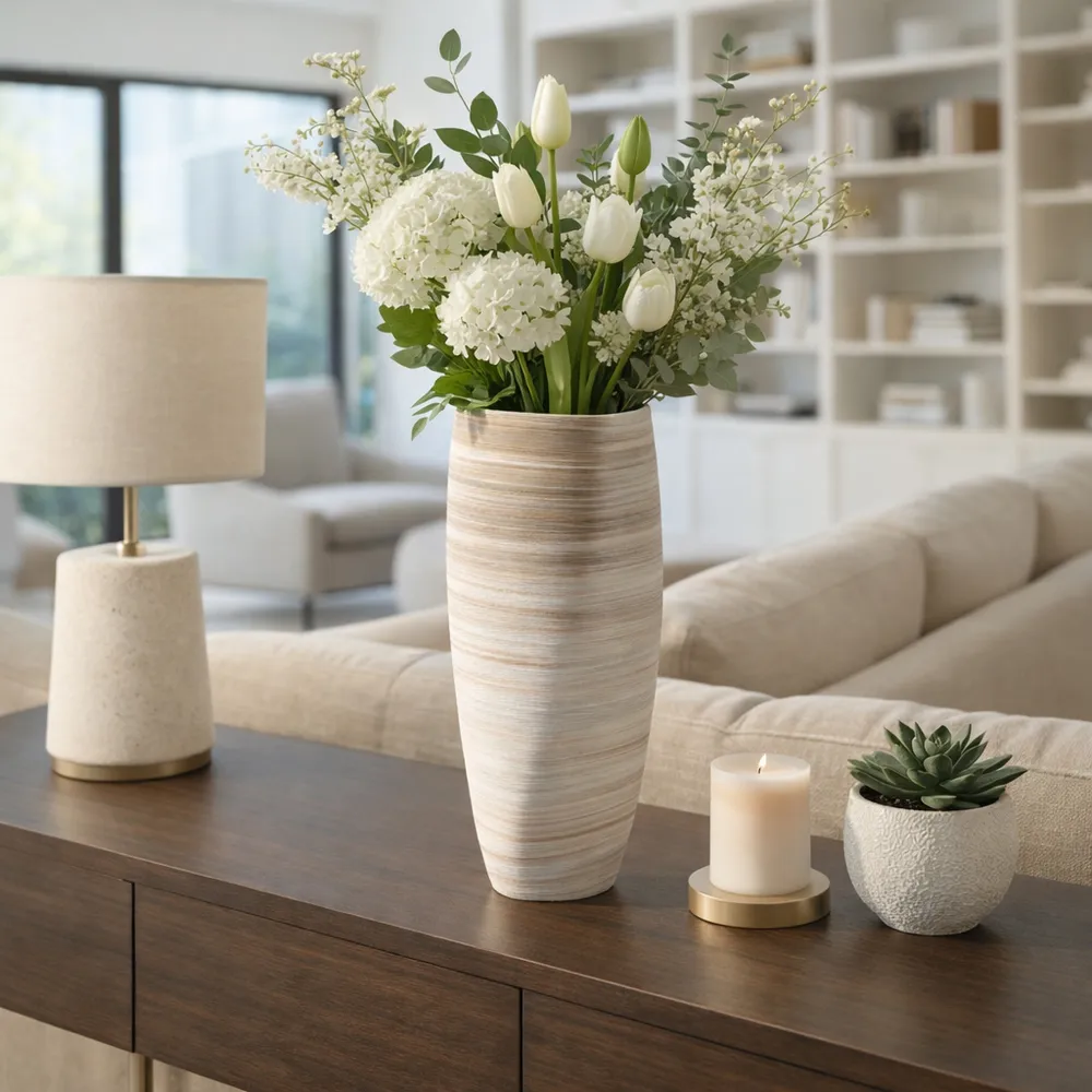RIDLEYLAKE TAN VASE 18 (IN)