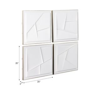 HACKETTCREST SET OF 4 WHITE ART 20 (IN) 9