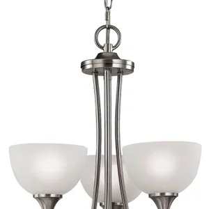 Bristol Lane 45'' Wide 15-Light Chandelier - Brushed Nickel with White Glass 3