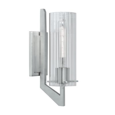 Faceted 12.75″ High 1-Light Sconce - Brushed Nickel