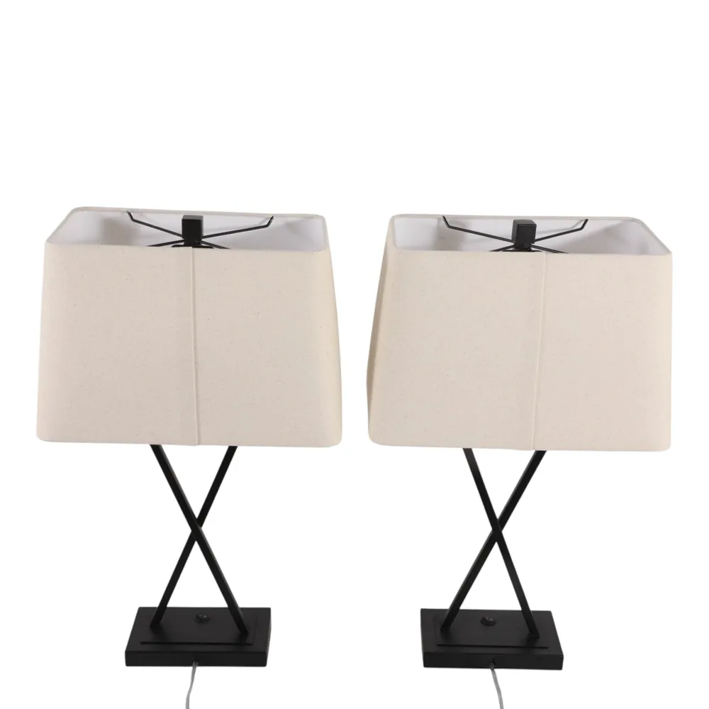 LYNNWAY SET OF 2 BLACK LAMPS 25 (IN)