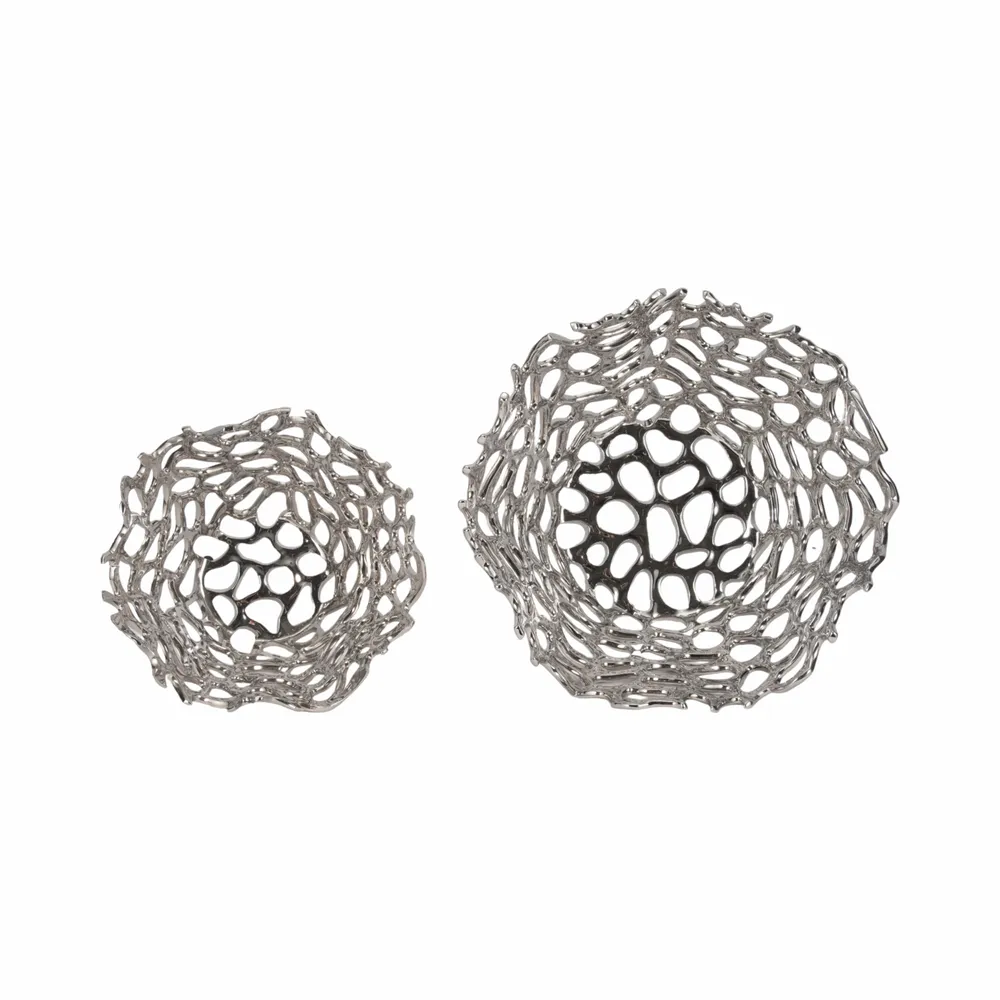 RAYMONDOAK SET OF 2 SILVER BOWLS 8 (IN)