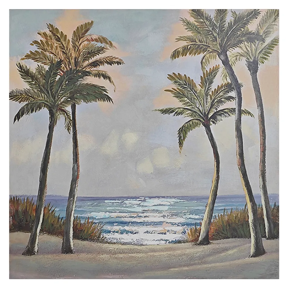 31-1/2" PALM TREES ON BEACH CANVAS
