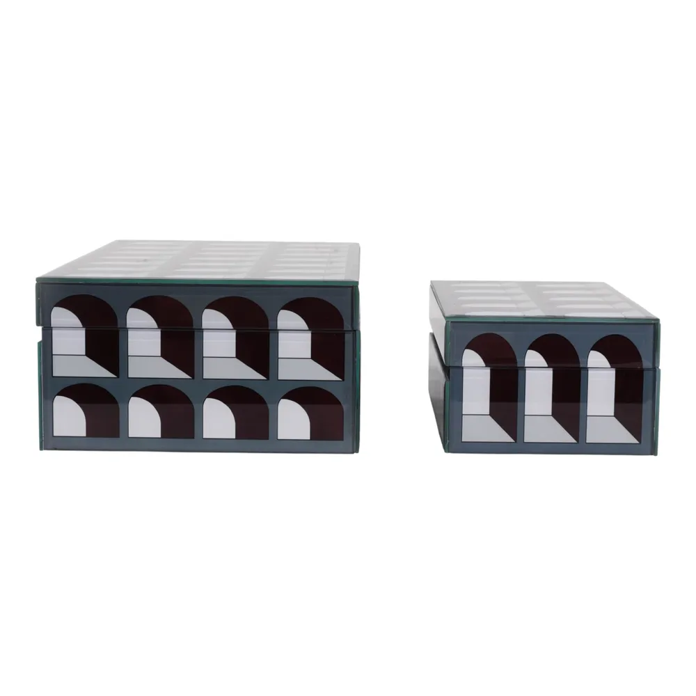 GROVERRIDGE SET OF 2 BLACK BOXES 4 (IN)