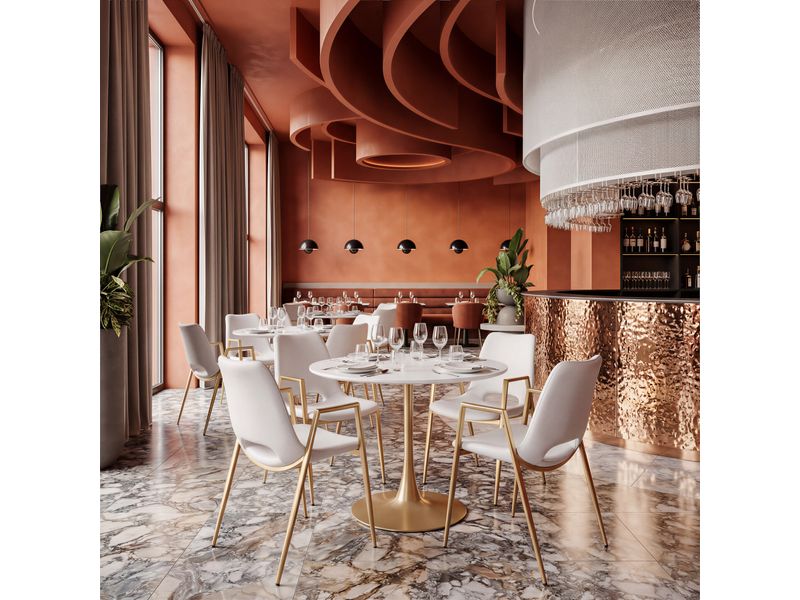 Desi Dining Chair White & Gold 2