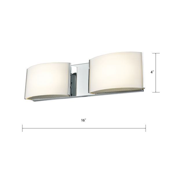 Pandora 16'' Wide 2-Light Vanity Light - Chrome