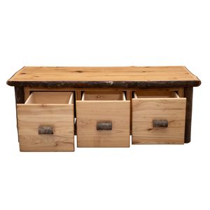 Hickory Log Enclosed Coffee Table - Three Drawer - Espresso - Standard 5