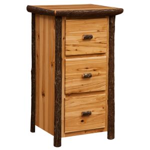 Hickory Log Three Drawer File Cabinet - Natural 2