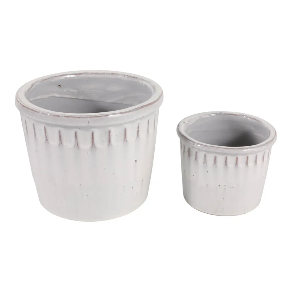 KENDALLWICK SET OF 2 WHITE PLANTER 8 (IN)