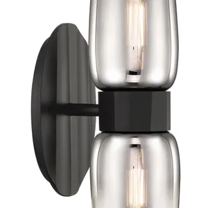 Flame 14'' High 2-Light Sconce - Matte Black 3