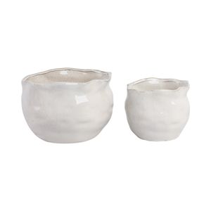 DRAPERSTONE SET OF 2 WHITE PLANTER 9 (IN) 1