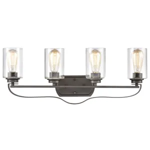 Market Square 28'' Wide 4-Light Vanity Light - Oil Rubbed Bronze 1