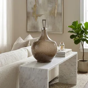TATUMMORE WHITE GLASS VASE 20 (IN) 2