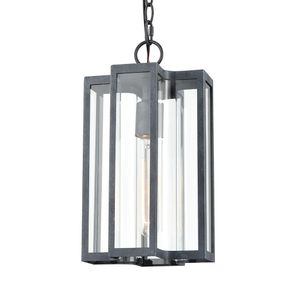 Bianca 8'' Wide 1-Light Outdoor Pendant - Aged Zinc 2