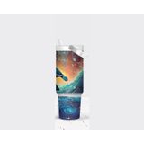 30 OZ DOUBLE WALL TUMBLER W STRAW - ISLAND TIME TURTLE 1