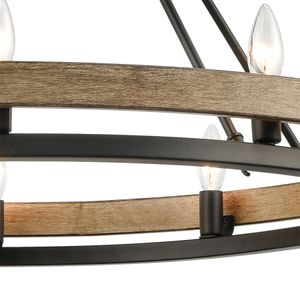 Ramsey 34'' Wide 10-Light Chandelier - Matte Black 3