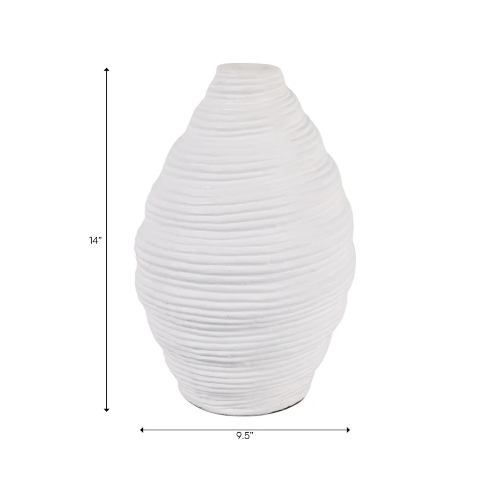 KELSEYHOLM WHITE VASE 14 (IN)