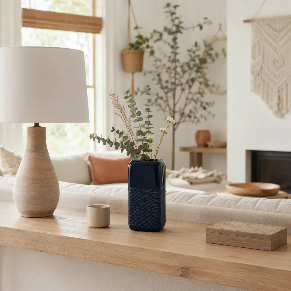 BECKHAVEN BLUE VASE 10 (IN)