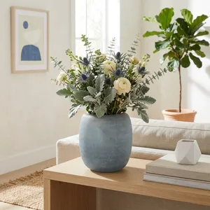 LUKELEY BLUE GLASS VASE 9 (IN) 11
