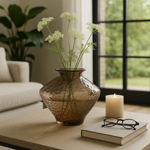 HAROLDHAVEN BROWN GLASS VASE 10 (IN) 10