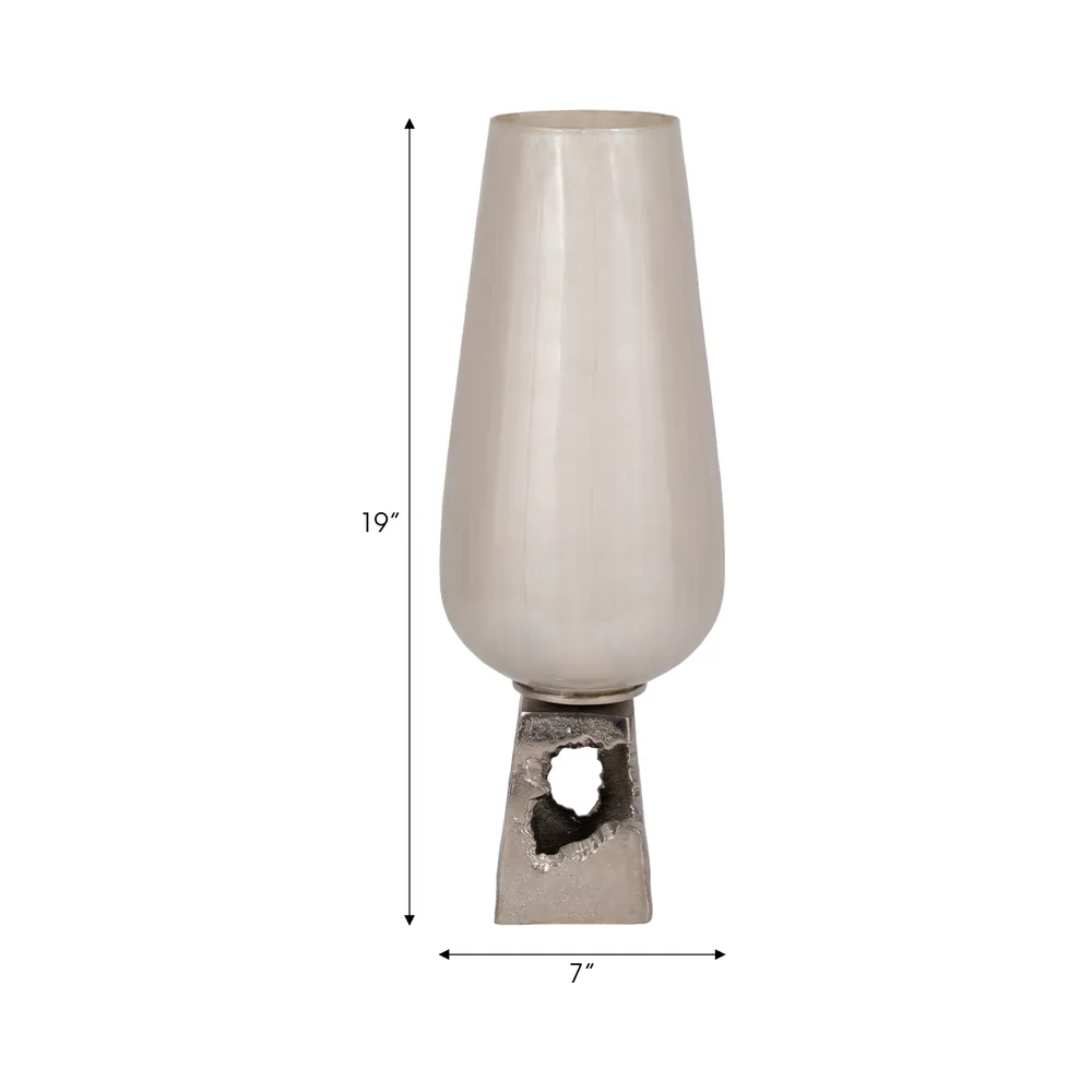 GRANTHAMLEY WHITE GLASS VASE 19 (IN)