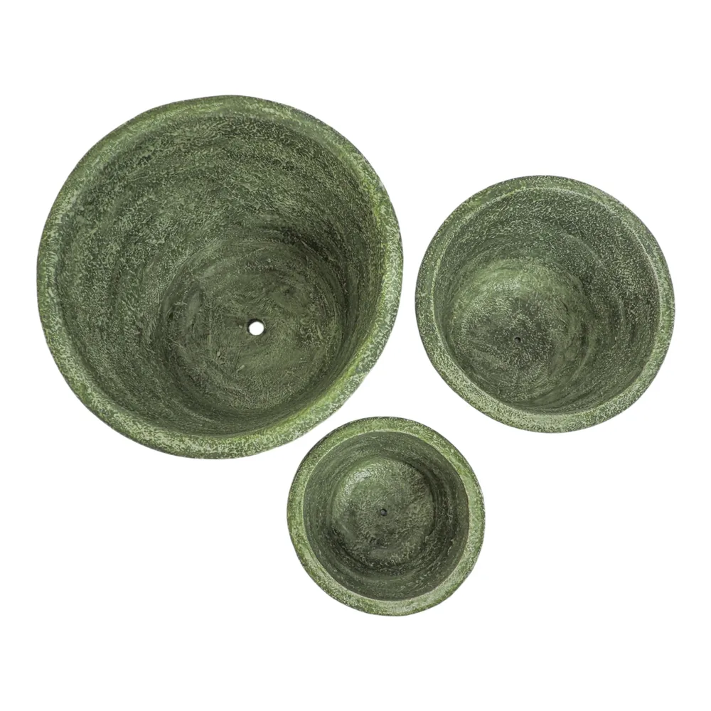 DORSETWELL SET OF 3 GREEN PLANTER 13 (IN)