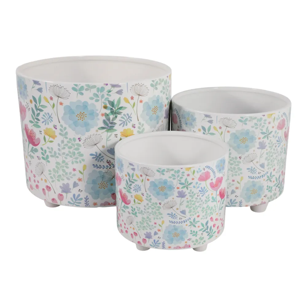 CALTONCROSS SET OF 3 BLUE PLANTER 11 (IN)