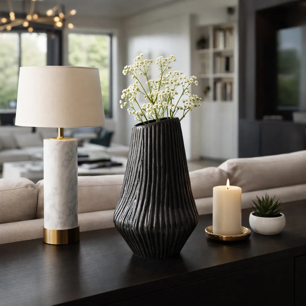 HEYDONWICK BLACK VASE 15 (IN)