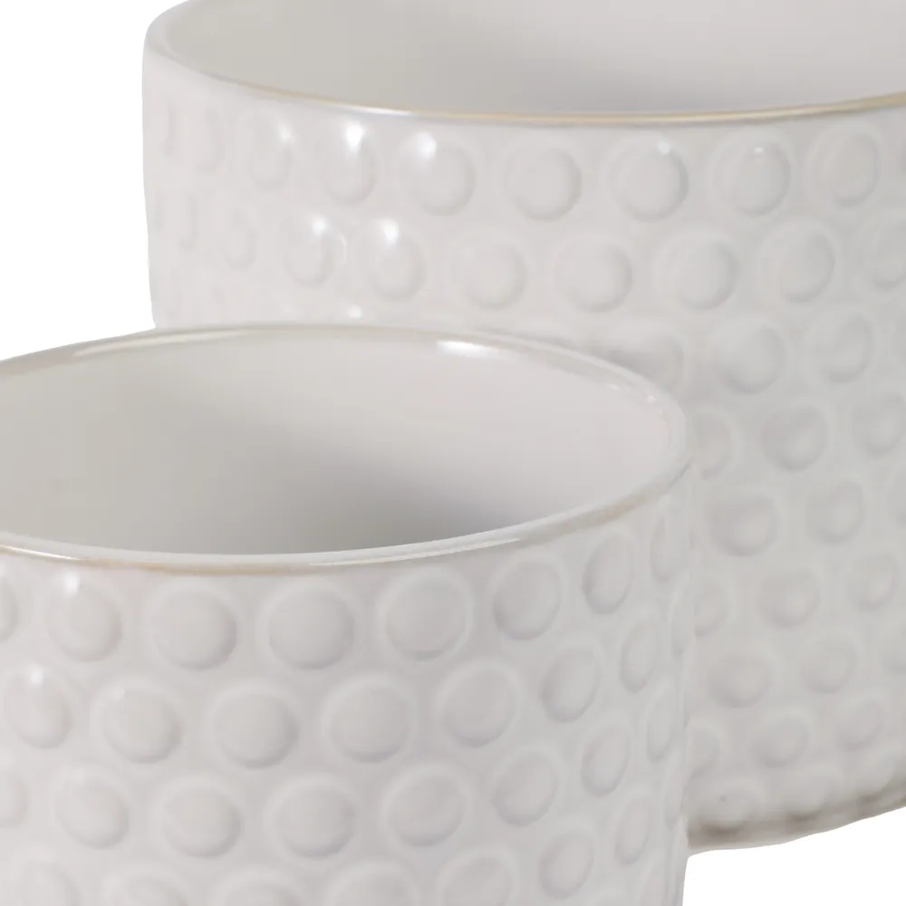 WINTONLAND SET OF 2 WHITE PLANTER 7 (IN)
