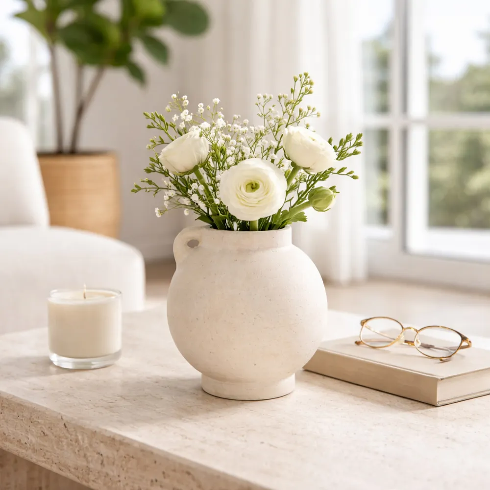 CORBINFORD WHITE VASE 10 (IN)