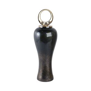 THORNTON BLACK GLASS VASE 27 (IN) 3