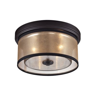 Diffusion 13″ Wide 2-Light Flush Mount - Oil Rubbed Bronze