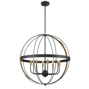 Caldwell 32'' Wide 8-Light Chandelier - Matte Black 1