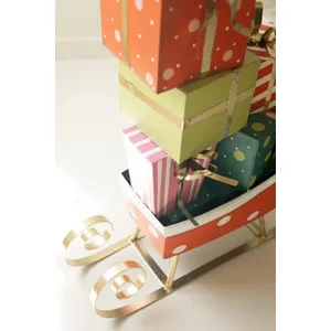 Giant Painted Metal Christmas Sleigh with Presents 7