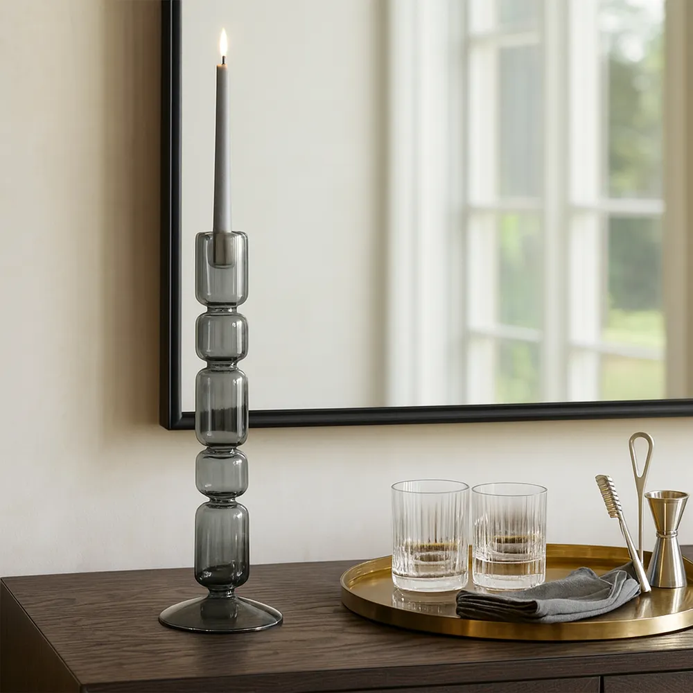HENDONVALE BLACK CANDLE HOLDER 12 (IN)