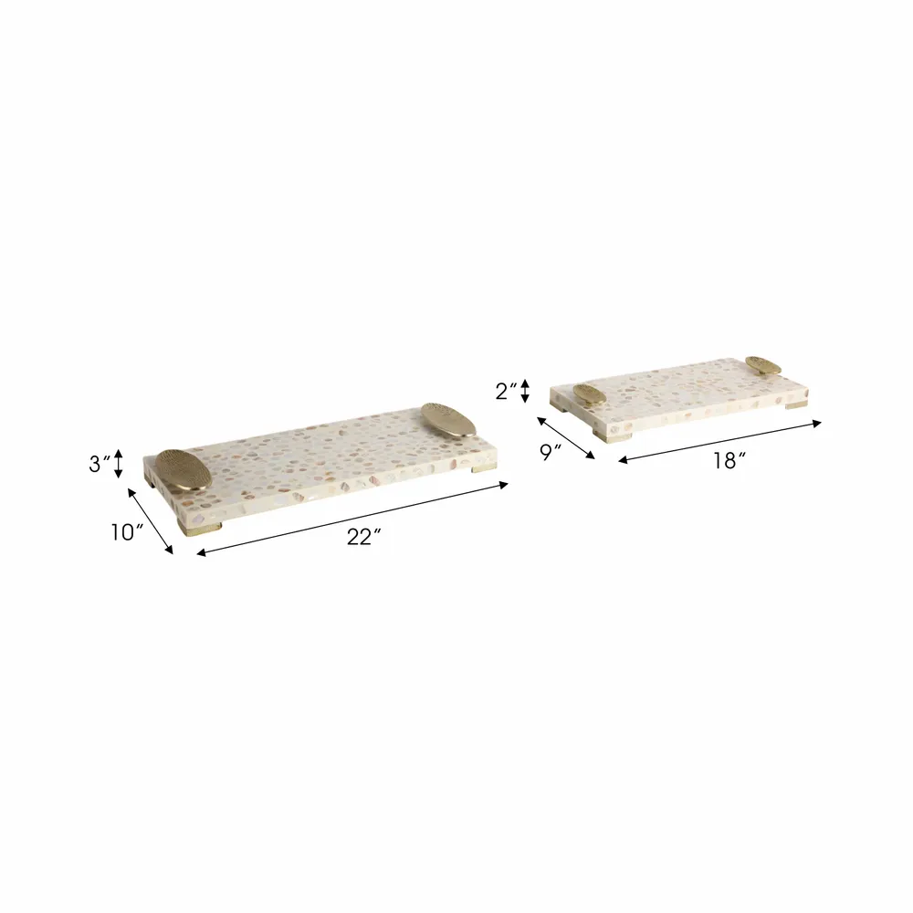 HARSTONGROVE SET OF 2 WHITE TRAY 3 (IN)