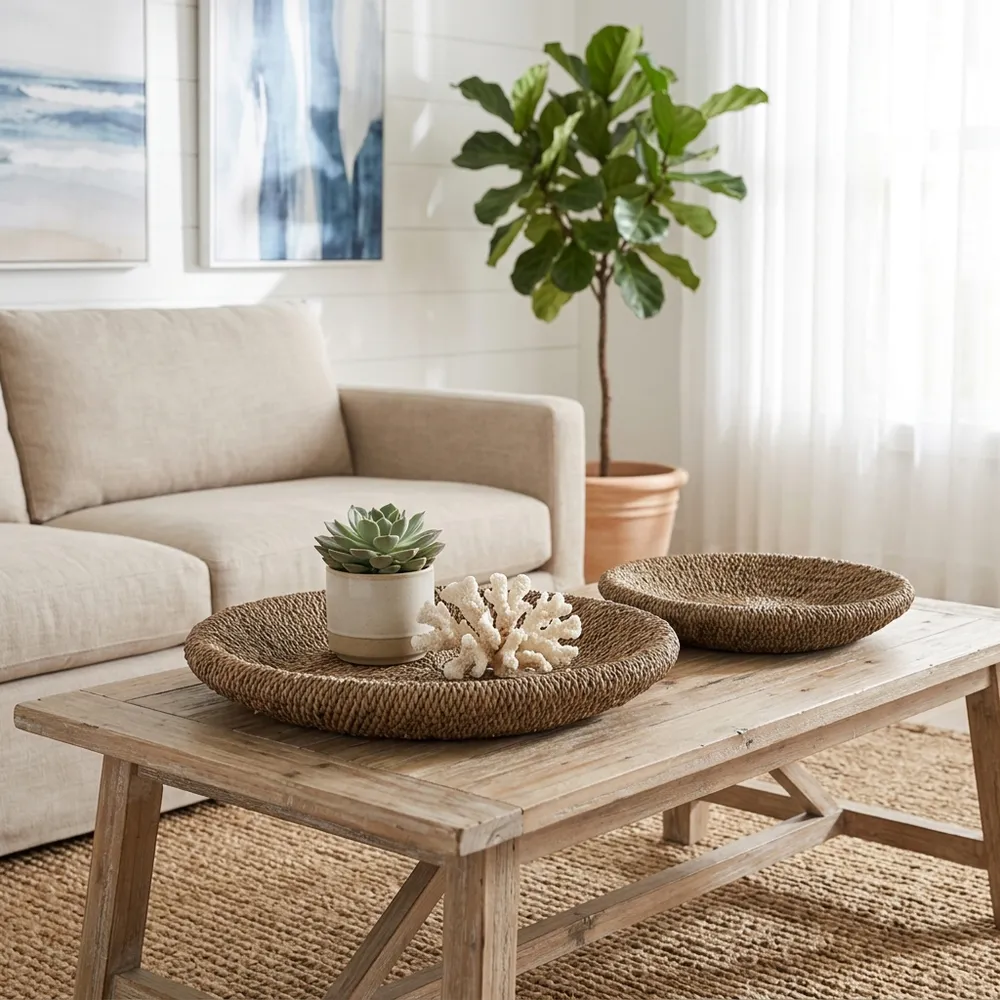 HARKENHAVEN SET OF 2 TAN TRAY 3 (IN)