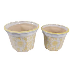 ENOCHFIELD SET OF 2 YELLOW PLANTER 10 (IN) 4