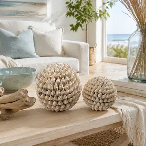 BREERIDGE SET OF 2 IVORY ORBS 5 (IN) 2