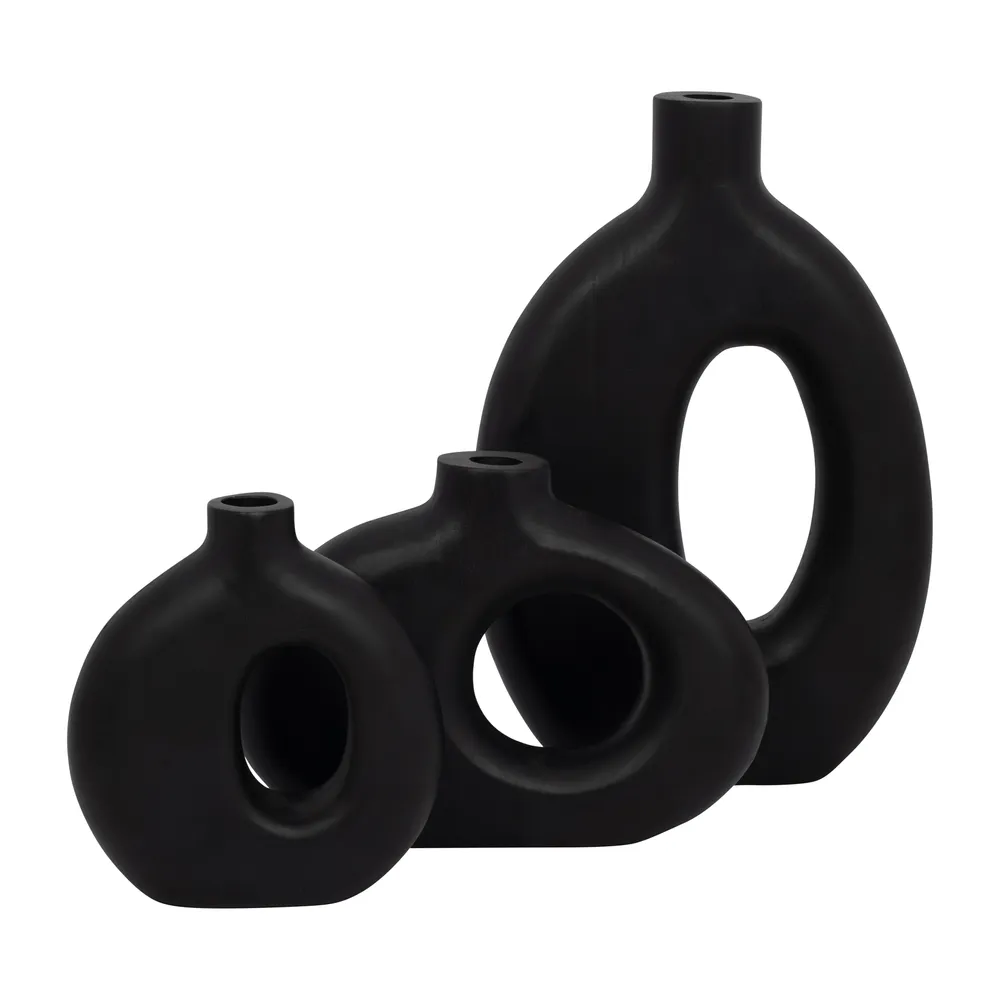 GRIFFINMOOR BLACK VASE 14 (IN)
