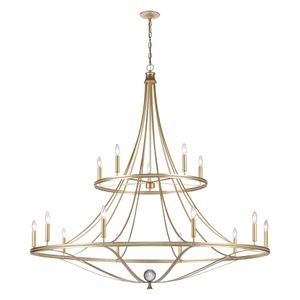 Noura 60'' Wide 15-Light Chandelier - Champagne Gold 1