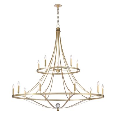 Noura 60'' Wide 15-Light Chandelier - Champagne Gold