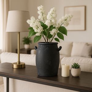 FRAZERCROSS BLACK VASE 9 (IN) 12