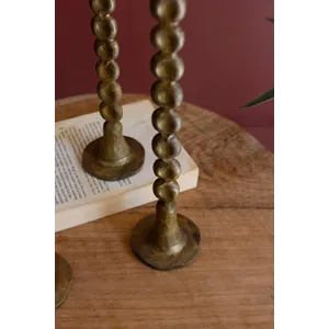 Set of 3 Antique Brass Taper Candle Holders 3