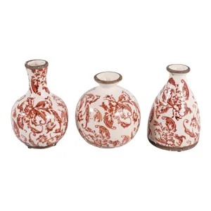 DAMIENLEY SET OF 3 BROWN VASES 6 (IN) 5