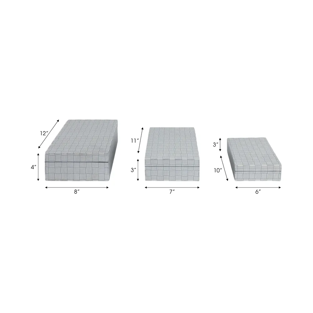 CANTONLEY SET OF 3 BLACK BOXES 4 (IN)