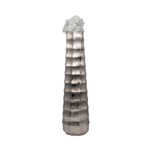 27" TERINI LARGE METAL VASE, SILVER 3